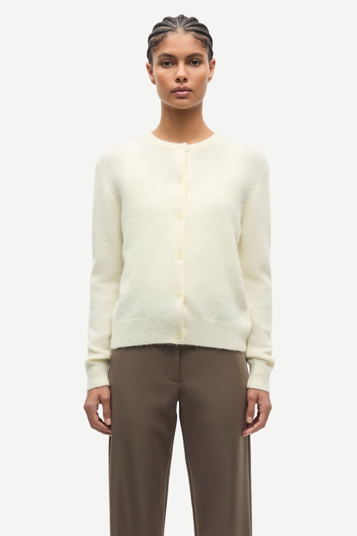 Samsoe Samsoe Nor Short Cardigan ethereal green