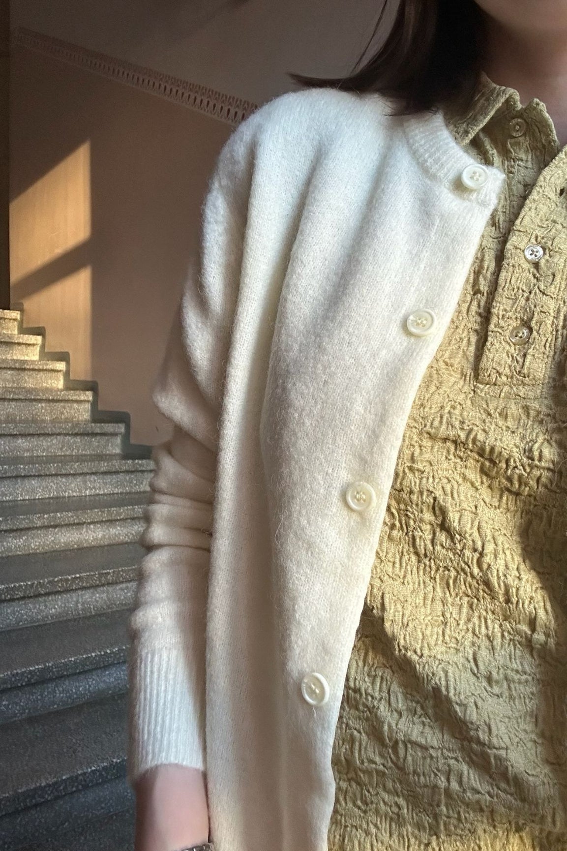 Samsoe Samsoe Nor Short Cardigan ethereal green