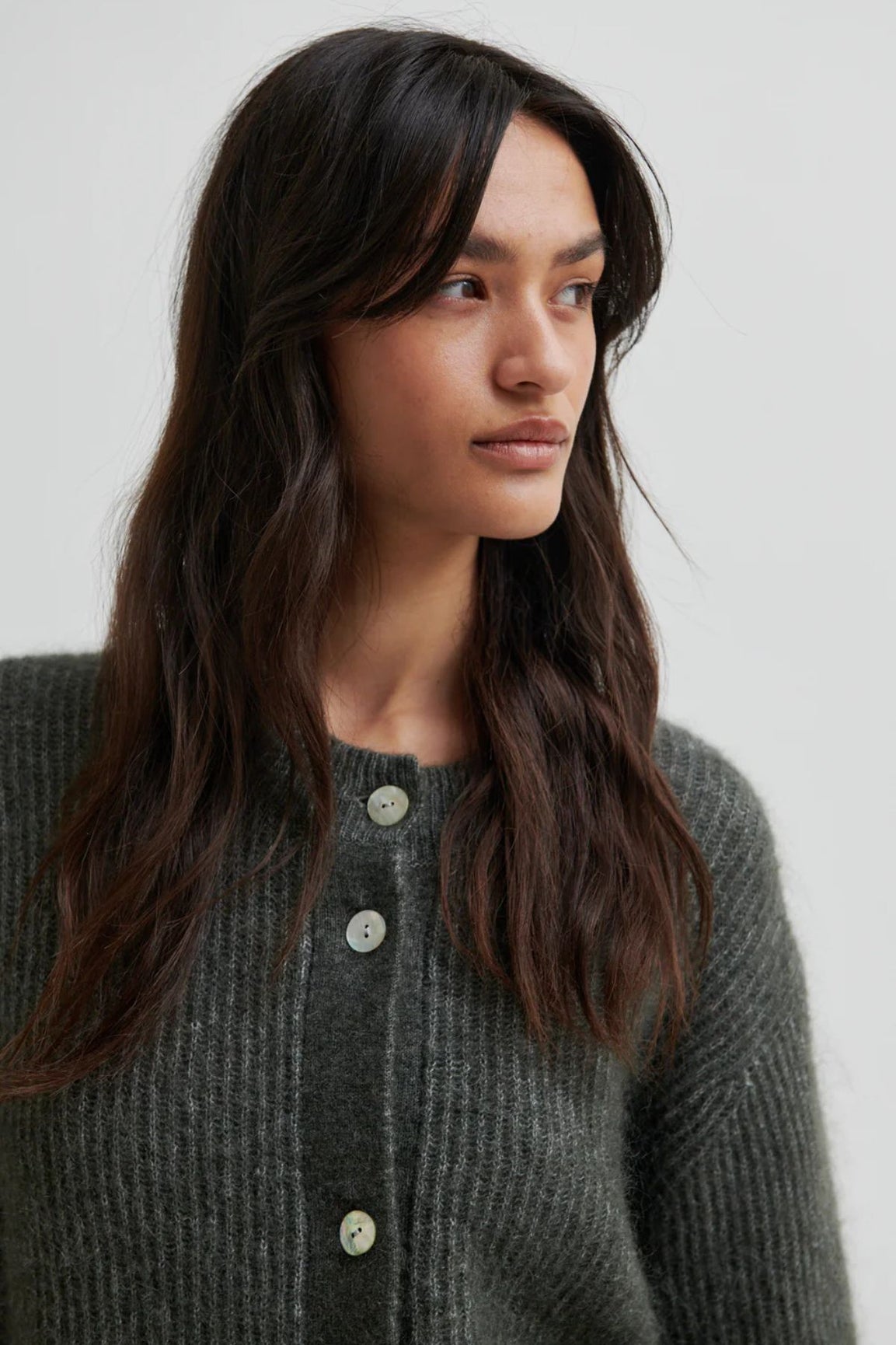 Second Female Andea Knit Rib Cardigan beluga