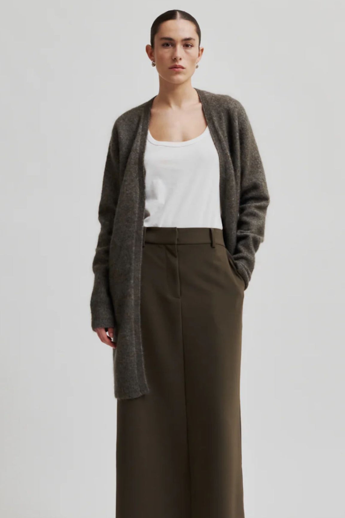 Second Female Brook Knit Cape chocolate chip