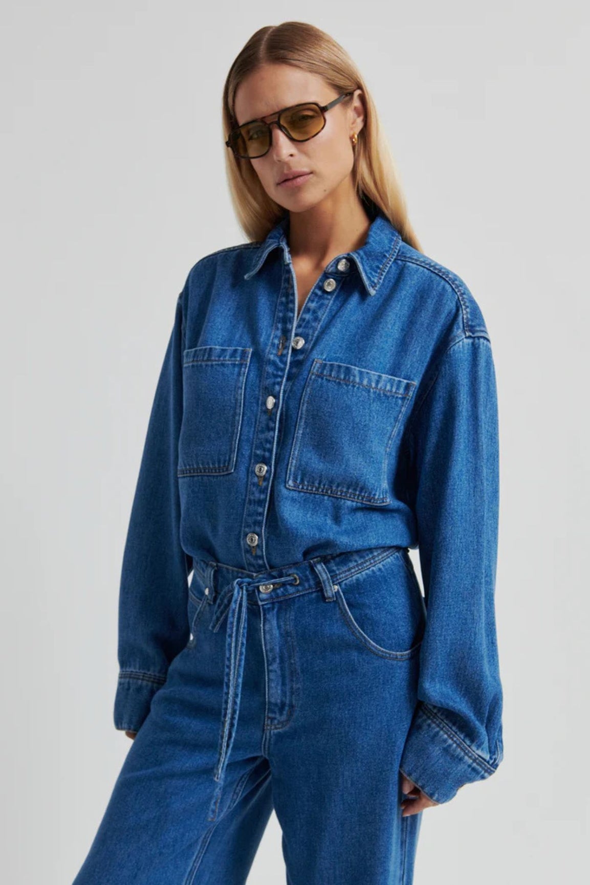 Second Female Irvina Denim Shirt blue denim