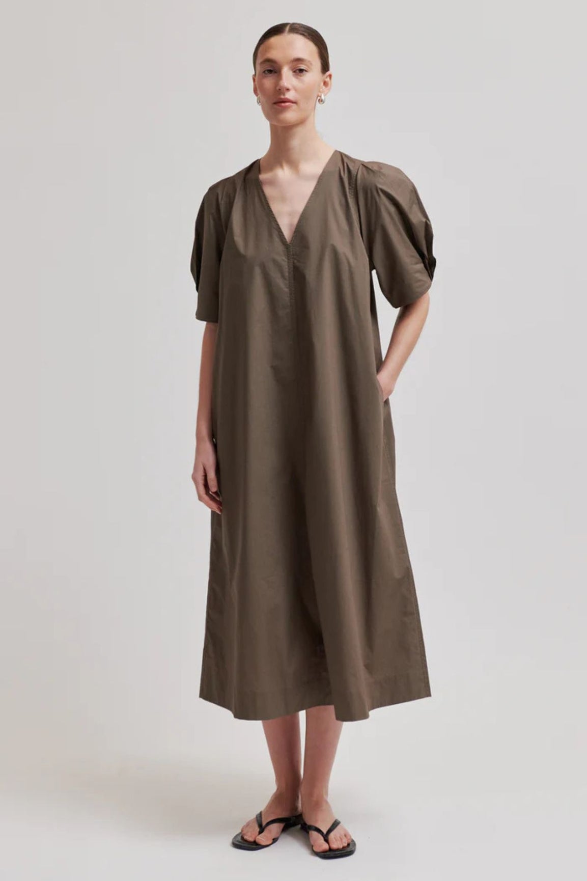 Second Female Larkini SS Maxi Dress canteen