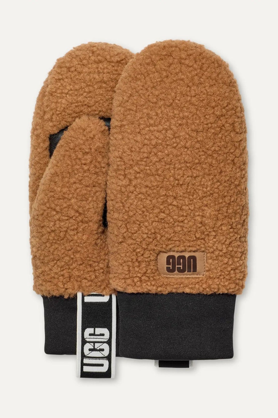 UGG Fluff Mitten With Logo Tape chestnut