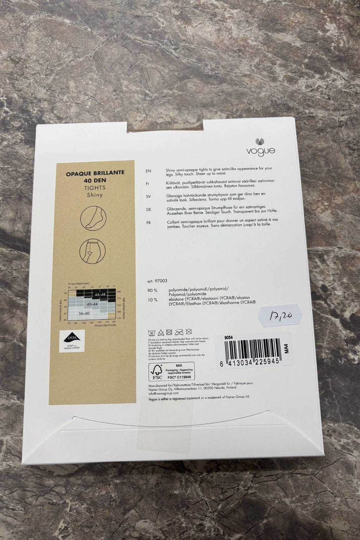 Vogue Opaque Brillante sukkahousut venice