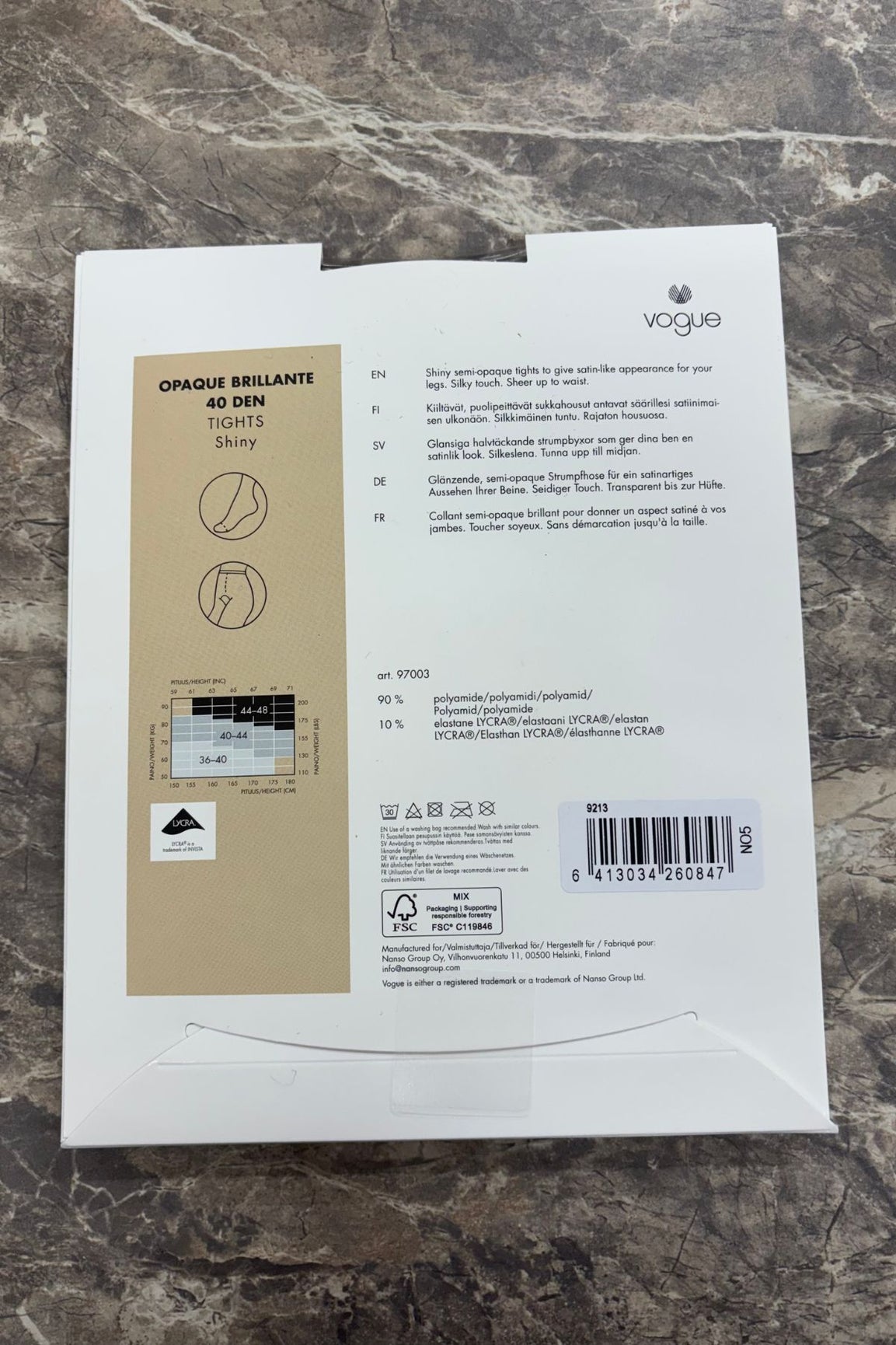 Vogue Opaque Brillante sukkahousut ruskea