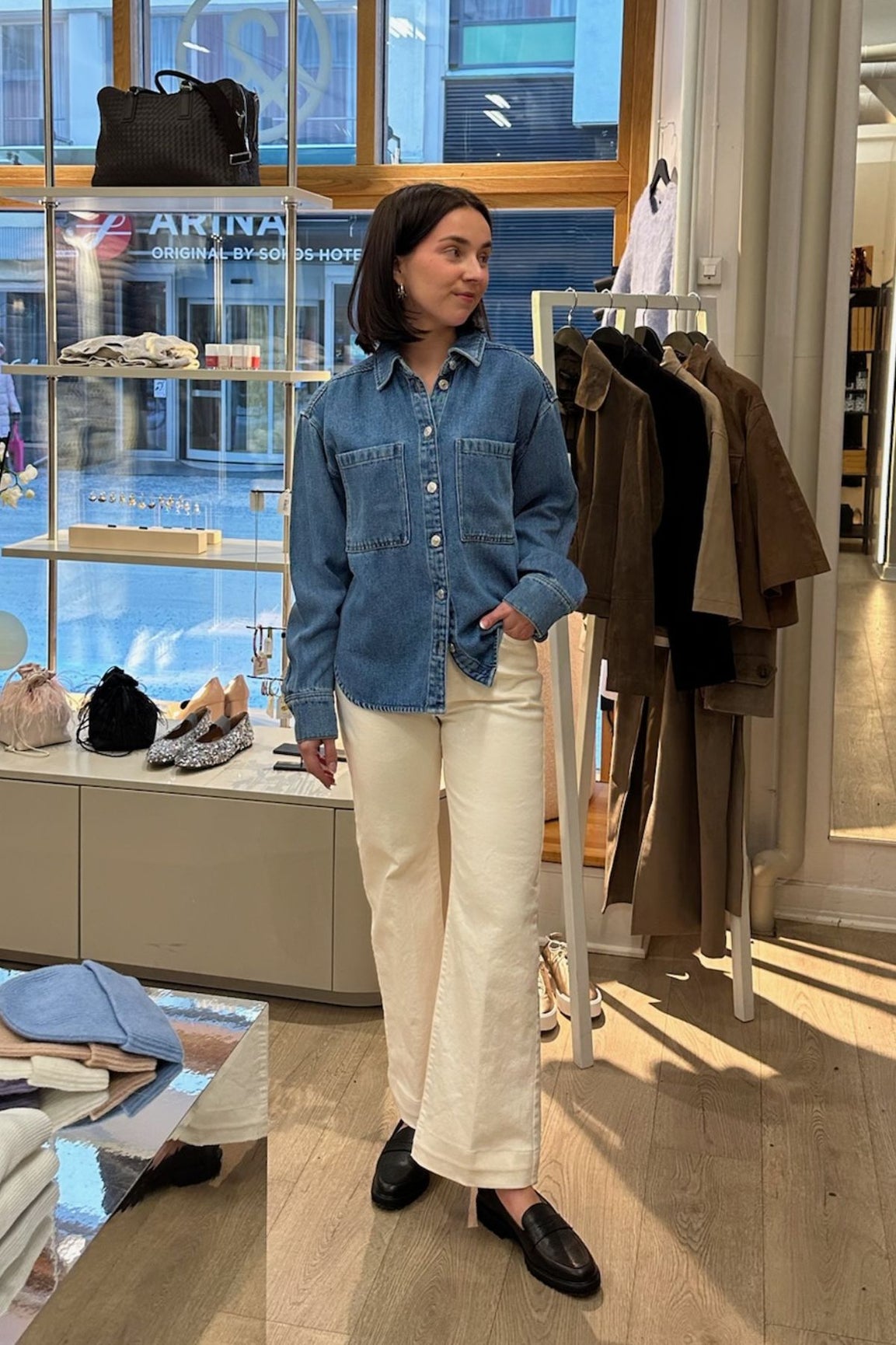 Gauhar Denim Wide 28" farkut luonnonvalkoinen