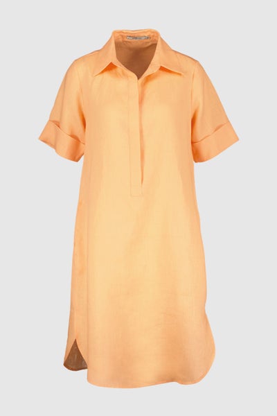 Angoor Emma pellavamekko vaaleanoranssi