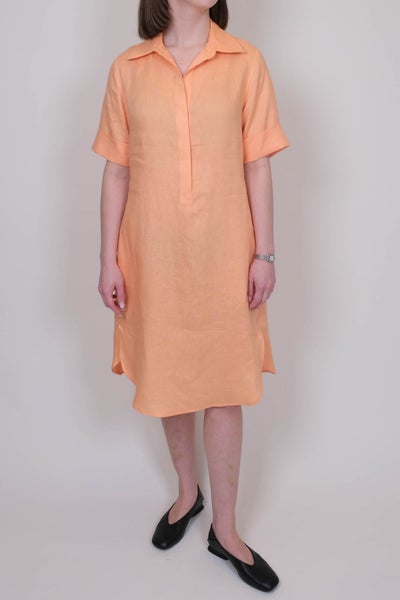 Angoor Emma pellavamekko vaaleanoranssi