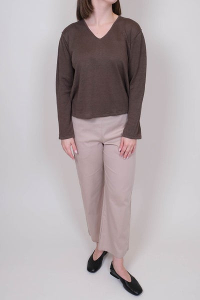 BLUE Lea pellavaneule coffee