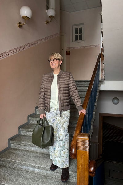 Cambio Fabienne Pocket housut flower pale lilac