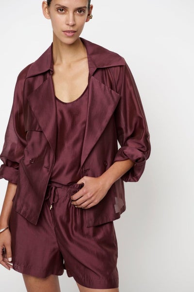 Dante6 Short Trench Blazer cacao berry