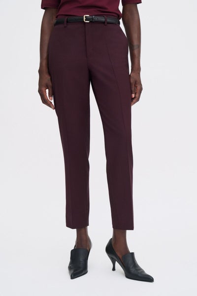 Filippa K Emma Cropped Cool Wool Trouser burgundy