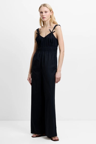 French Connection Era Poplin Bust Jumpsuit musta