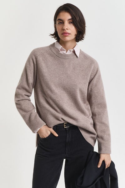 GANT Soft Wool Lounge C-neck taupe beige