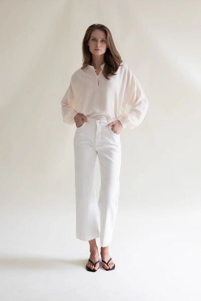 Gauhar Denim Wide 28" farkut luonnonvalkoinen