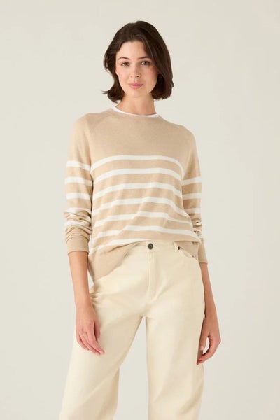 Lexington Raidallinen neule beige