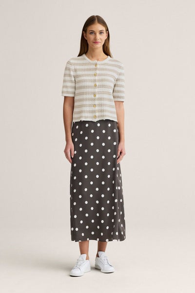 Newhouse Novalie Dot Slip Skirt ruskea