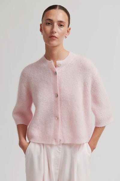 Second Female Andrea Knit Rib Cardigan crystal pink